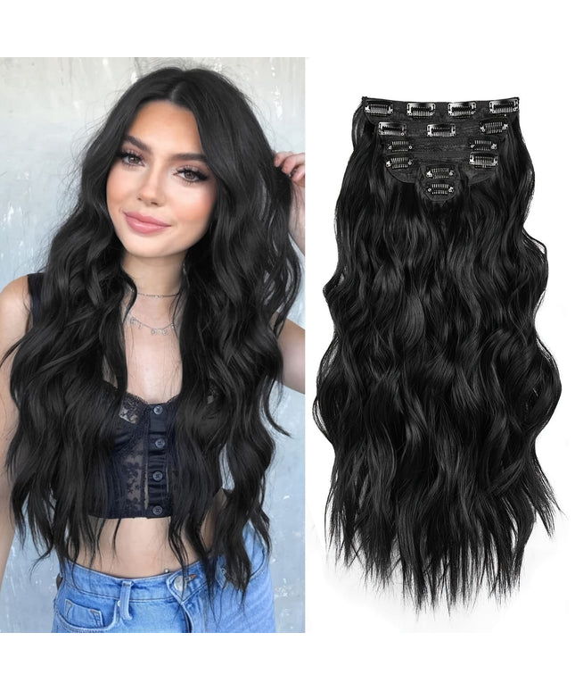 KissIcon 20 Inch Thick Curly Clip Hair Extensions