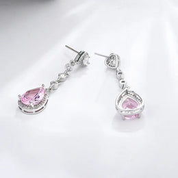 KissICON Beautiful 925 Silver Tassel Earrings - Zircon Water Drop