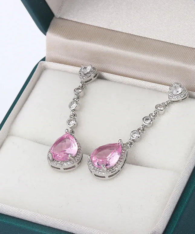 KissICON Beautiful 925 Silver Tassel Earrings - Zircon Water Drop