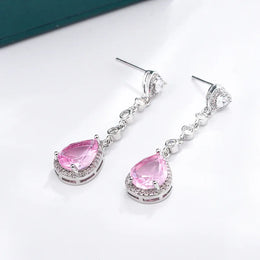 KissICON Beautiful 925 Silver Tassel Earrings - Zircon Water Drop