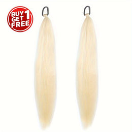 KissICON Beige / 26inch Kissicon Synthetic Straight Ponytail Elastic Tie
