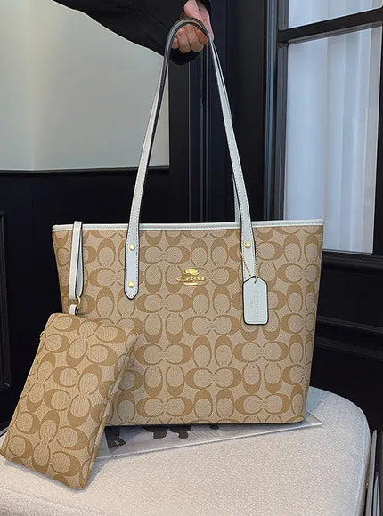 KissICON Handbag Beige / (30cm<Max Length<50cm) Women's Retro Luxury Tote Bag – Large Capacity Shoulder Handbag