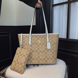 KissICON Handbag Beige / (30cm<Max Length<50cm) Women's Retro Luxury Tote Bag – Large Capacity Shoulder Handbag