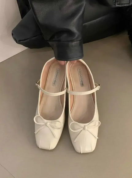 KissICON Beige / 32 Flat Shoes for Women Spring Autumn 2024 Mary