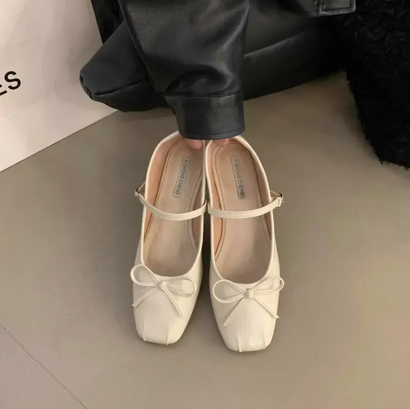 KissICON Beige / 32 Flat Shoes for Women Spring Autumn 2024 Mary