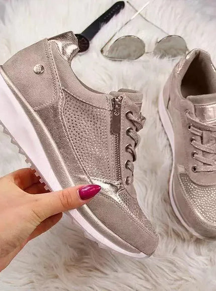 Dropshipman Beige / 35 New Women's Wear-resistant Wedge Sneakers Lightweight Female Shoes Womens Vulcanized Shoes Breathable Shoes