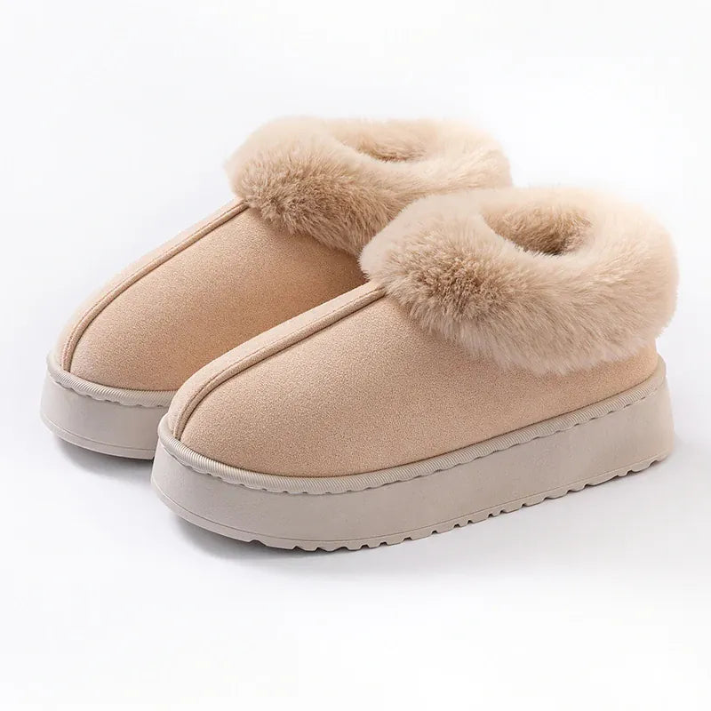 KissICON beige / 36-37 Winter Women Shoes Fashion Snow Boots Fluffy Plush