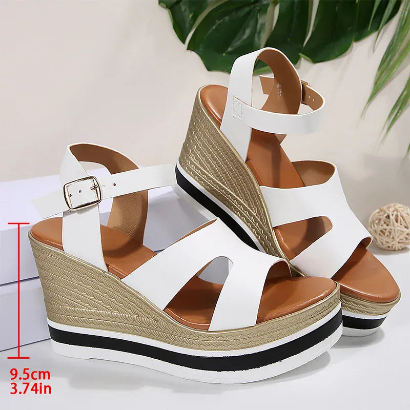KissICON Beige / 38 Plus Size Thick Sole Chunky Platform Shoes Ankle