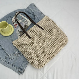 KissICON Beige / 40x16x35cm Handbag – Beach Rattan Woven