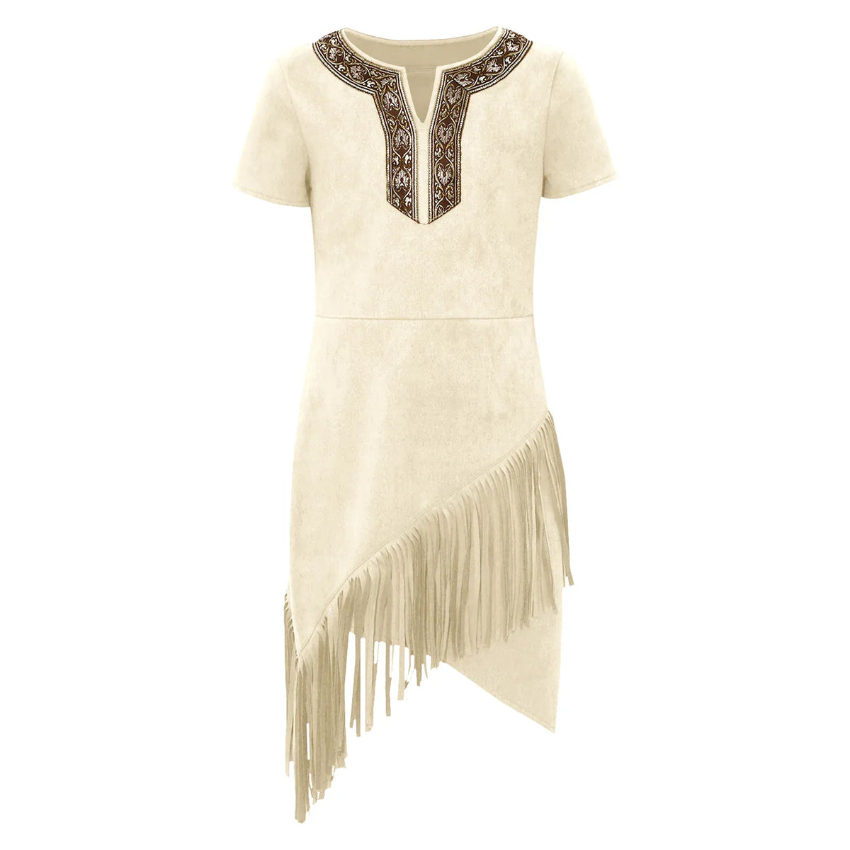KissICON Beige / 8 Halloween Indian Princess Costumes Big Girls Pocahontas Huntress Costume Purim Party Mardi Gras Fancy Dress Up Savage Forest