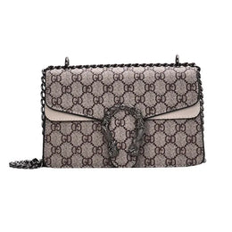 KissICON Beige Dionysus Women's Print Shoulder Slung Bags Chain Bag