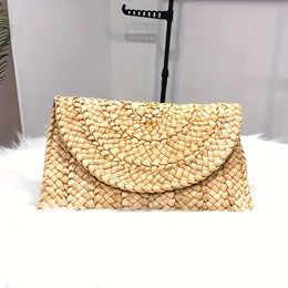 KissICON Beige Fashionable Woven Clutch – Women's Coin Purse