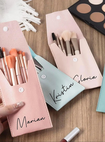 KissICON Beige / Gold Text KissIcon Mini Brush 8-Piece Set - Bridesmaid Gift