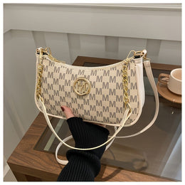 jkthpu-45 Beige KRYEON Vintage Crossbody Chic Chain MPattern Handbag