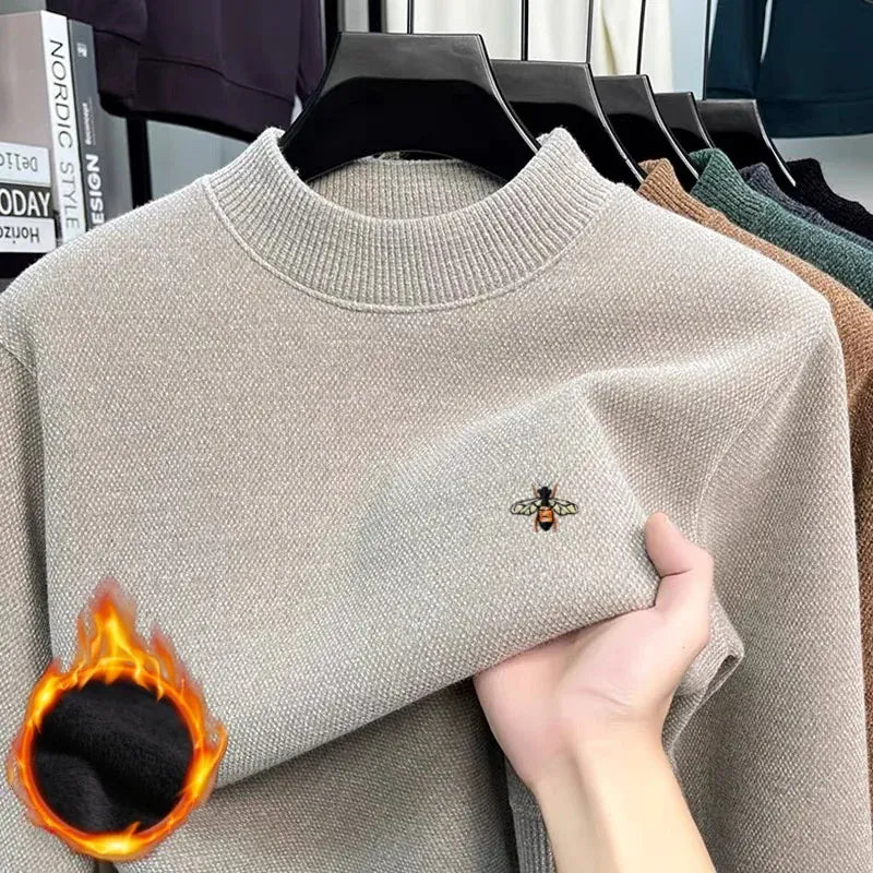 KissICON Beige / M New Design Embroidered Knit Pullover Cozy AutumnWinter Style