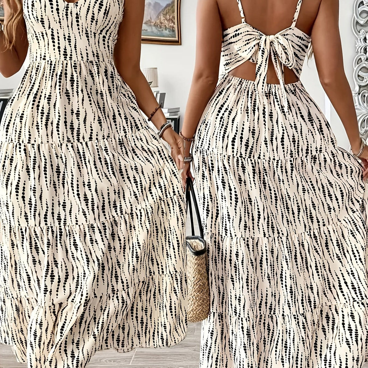 jkthpu-45 Beige / UK 18 Women's Bohemian Maxi Dress - Elegant Flowy Formal & Casual Party Dress, Machine Washable Non-See-Through Fabric for Beach Weddings, Everyday Outfits - Year-Round Party Attire, Vacation Outfit, Tiered Skirt, Comfortable Fit, Strapless Design, Boho Lovers