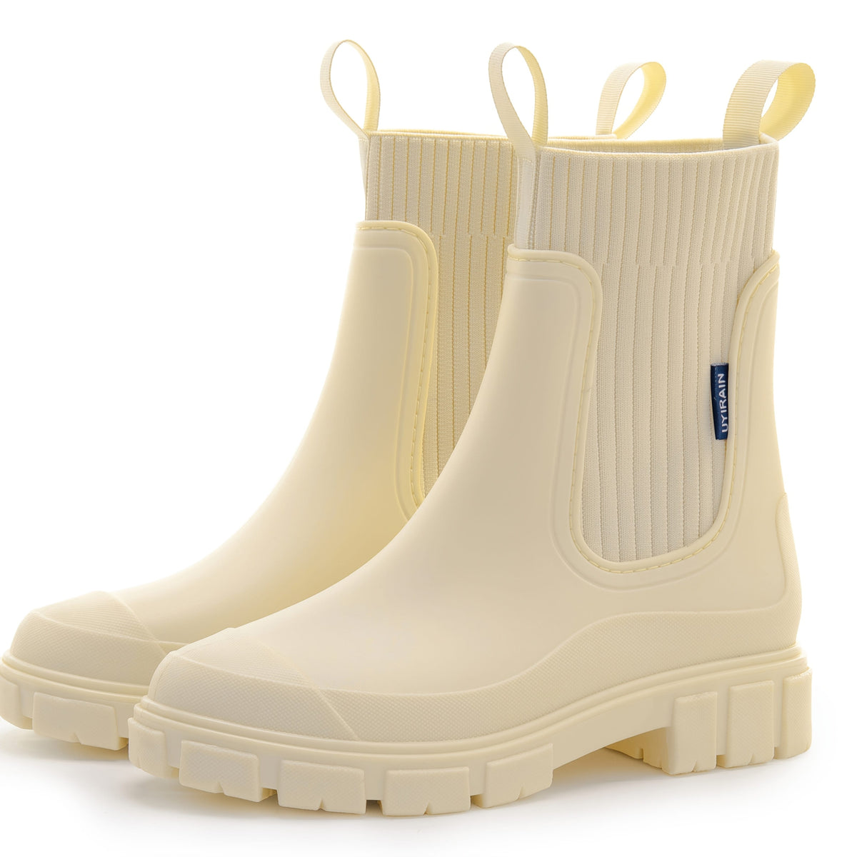 jkthpu-45 Beige / UK 3.5 Chic SlipResistant Chelsea Rain Boots for Everyday Comfort