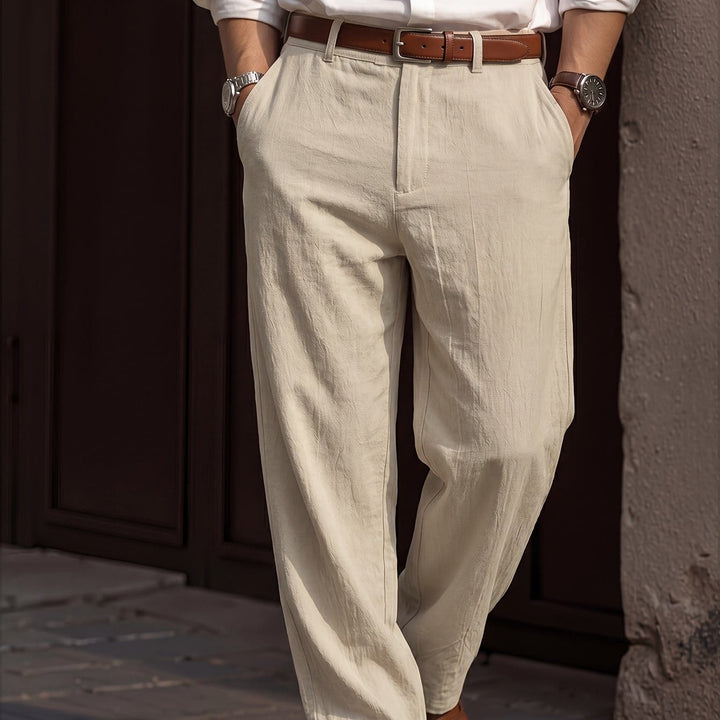 Effortless Style Mens Linen Casual Commute Trousers