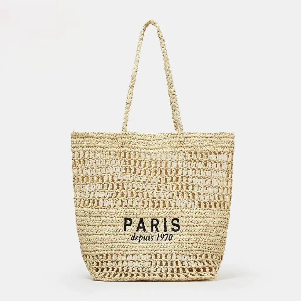 KissICON Beige Women's Crossbody – Hand-woven Shoulder Letter