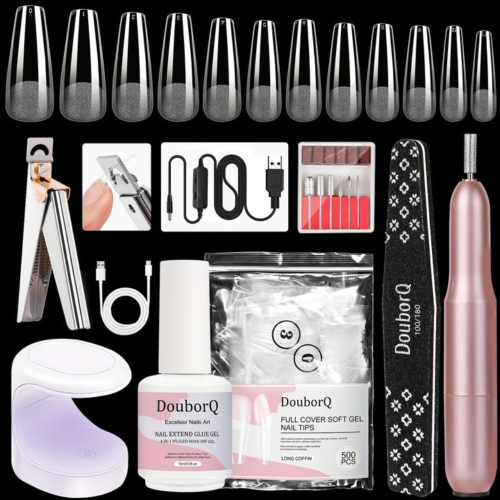 KissIcon Coffin Nail Tips Gel X Kit -