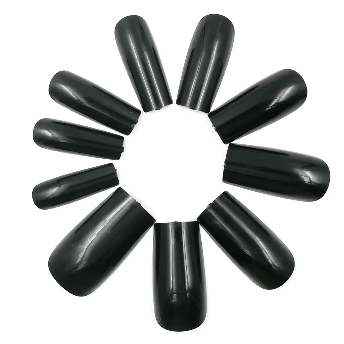 KissICON BFH KissIcon Black Square French Tip Nails Full Coverage