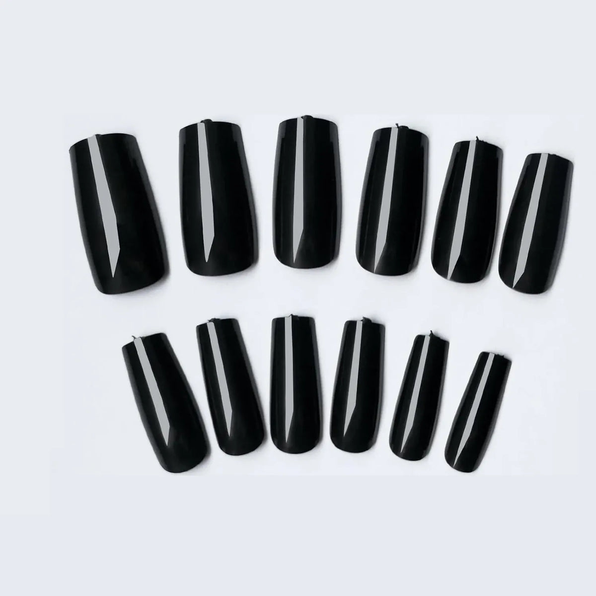 KissICON BFH KissIcon Black Square French Tip Nails Full Coverage
