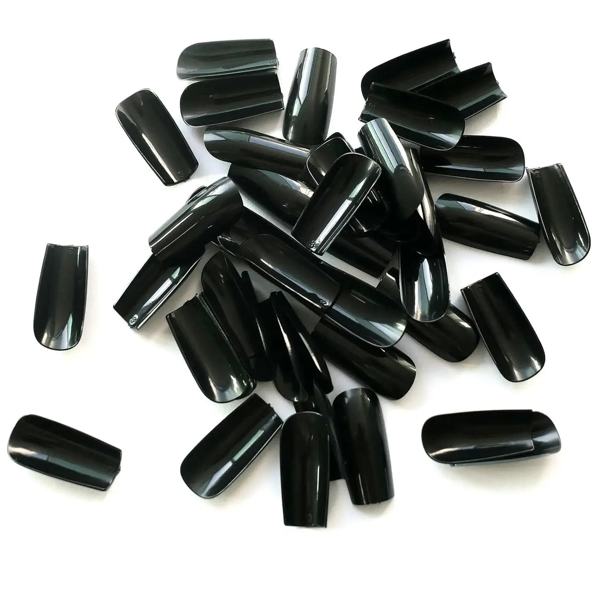 KissICON BFH KissIcon Black Square French Tip Nails Full Coverage