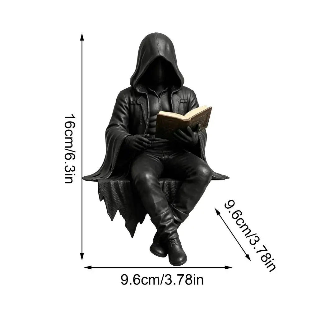 KissICON big Halloween  Aesthetic Spooky Statue Figurine Bookshelf Decor Goth Fantasy Art Mystery Man Decor for Table Centerpiece Shelf