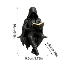 KissICON big Halloween  Aesthetic Spooky Statue Figurine Bookshelf Decor Goth Fantasy Art Mystery Man Decor for Table Centerpiece Shelf