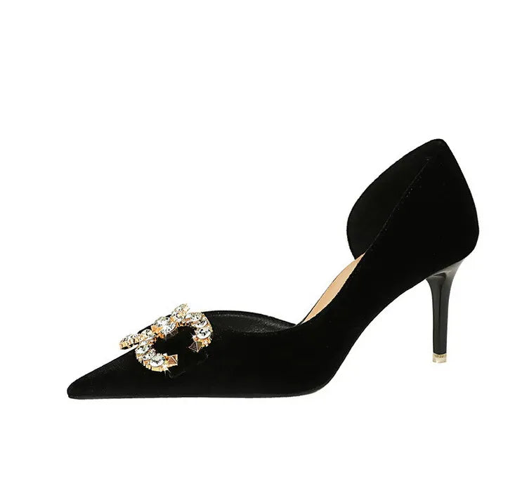 KissICON BIGTREE Party Pumps 7cm Thin High Heels Western
