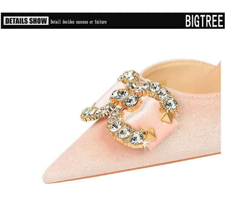 KissICON BIGTREE Party Pumps 7cm Thin High Heels Western