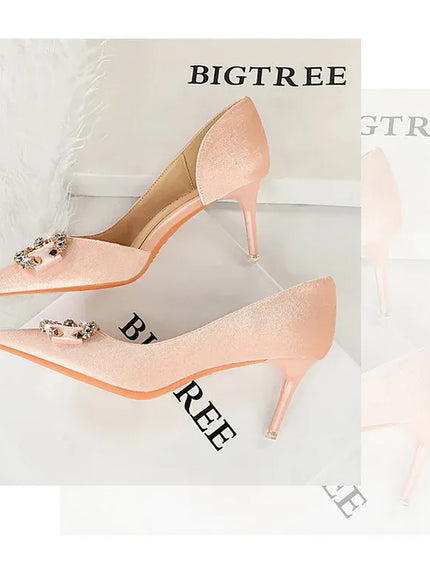 KissICON BIGTREE Party Pumps 7cm Thin High Heels Western