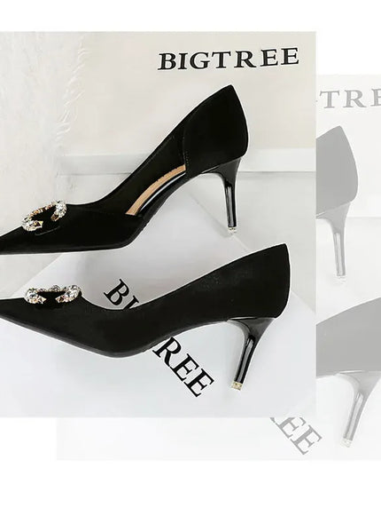 KissICON BIGTREE Party Pumps 7cm Thin High Heels Western