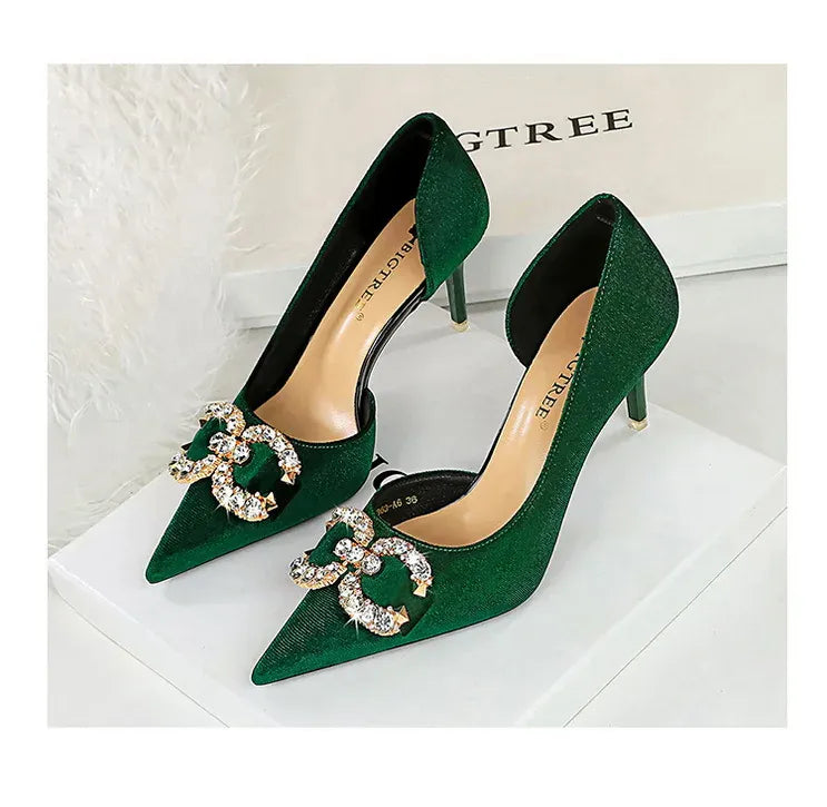 KissICON BIGTREE Party Pumps 7cm Thin High Heels Western