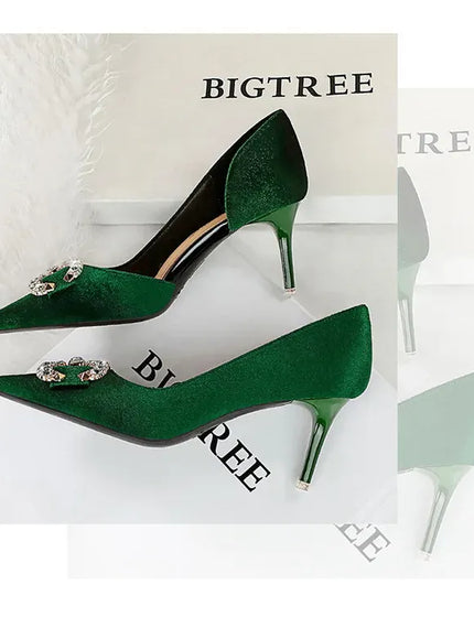 KissICON BIGTREE Party Pumps 7cm Thin High Heels Western