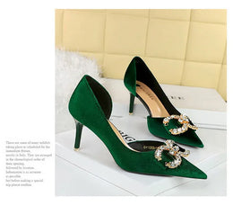KissICON BIGTREE Party Pumps 7cm Thin High Heels Western