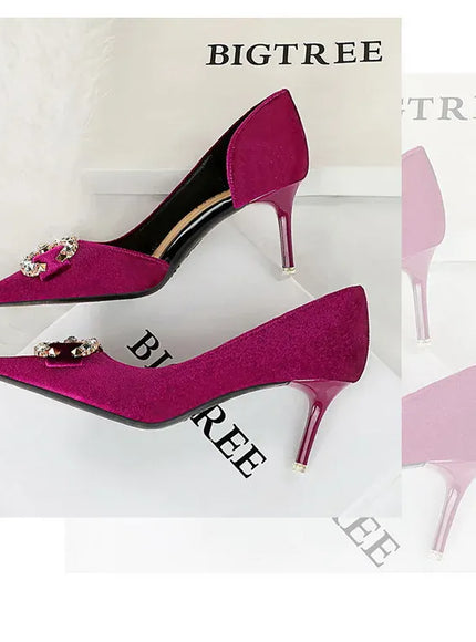 KissICON BIGTREE Party Pumps 7cm Thin High Heels Western