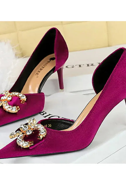 KissICON BIGTREE Party Pumps 7cm Thin High Heels Western