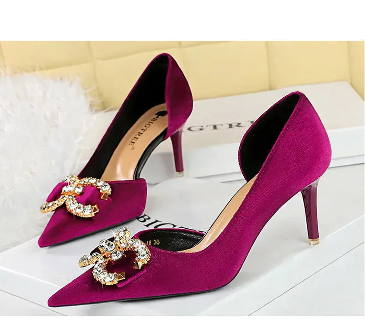 KissICON BIGTREE Party Pumps 7cm Thin High Heels Western