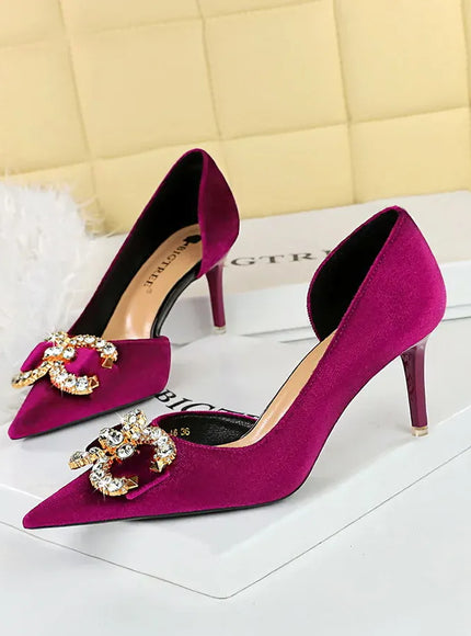KissICON BIGTREE Party Pumps 7cm Thin High Heels Western