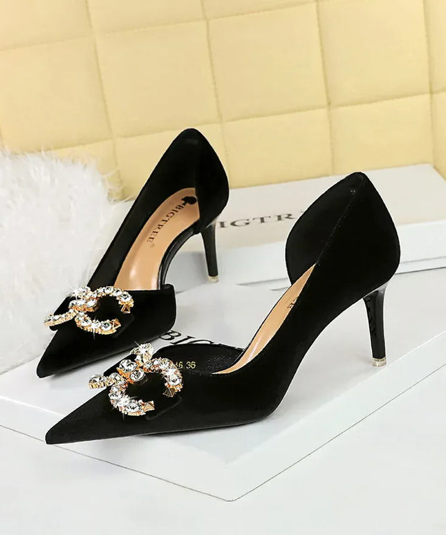 KissICON BIGTREE Party Pumps 7cm Thin High Heels Western