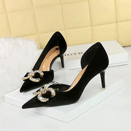 KissICON BIGTREE Party Pumps 7cm Thin High Heels Western