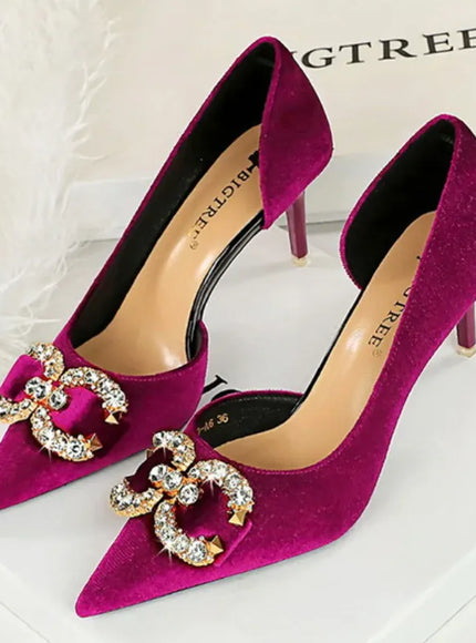 KissICON BIGTREE Party Pumps 7cm Thin High Heels Western