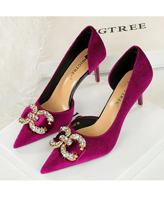KissICON BIGTREE Party Pumps 7cm Thin High Heels Western
