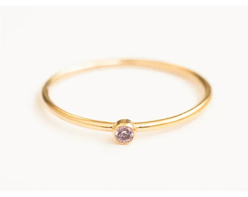 KissICON Birthstone Ring 14K gold filled Knuckle Ring Boho Gold Jewelry Anillos Mujer Minimalistic Stacking Bohemian Ring for Women