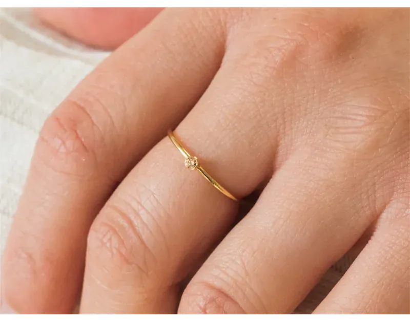 KissICON Birthstone Ring 14K gold filled Knuckle Ring Boho Gold Jewelry Anillos Mujer Minimalistic Stacking Bohemian Ring for Women