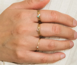 KissICON Birthstone Ring 14K gold filled Knuckle Ring Boho Gold Jewelry Anillos Mujer Minimalistic Stacking Bohemian Ring for Women