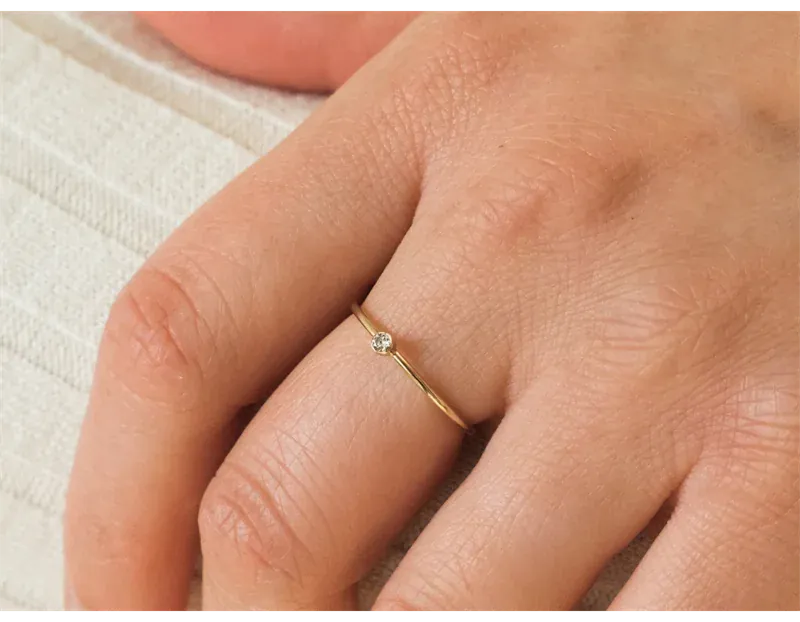 KissICON Birthstone Ring 14K gold filled Knuckle Ring Boho Gold Jewelry Anillos Mujer Minimalistic Stacking Bohemian Ring for Women