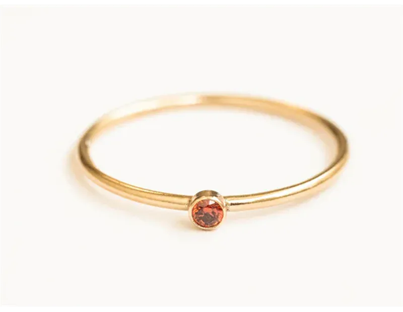 KissICON Birthstone Ring 14K gold filled Knuckle Ring Boho Gold Jewelry Anillos Mujer Minimalistic Stacking Bohemian Ring for Women