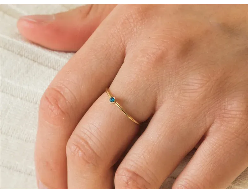 KissICON Birthstone Ring 14K gold filled Knuckle Ring Boho Gold Jewelry Anillos Mujer Minimalistic Stacking Bohemian Ring for Women